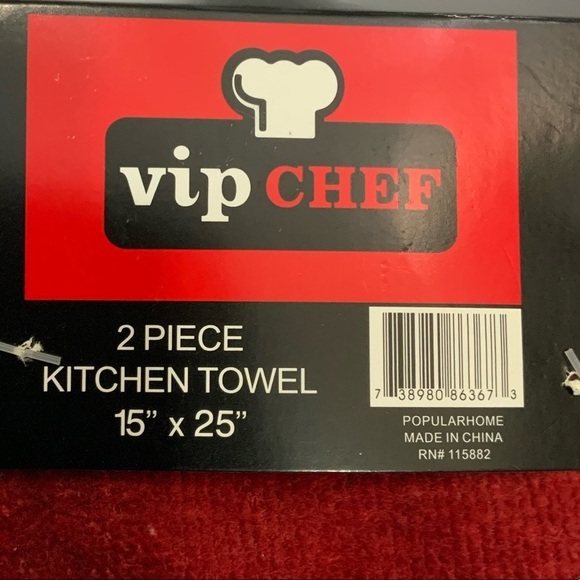 VIP Chef Kitchen Towel Set Fat Italian Chef Decor Set of 2 Thick Absorbent - Picture 6 of 11